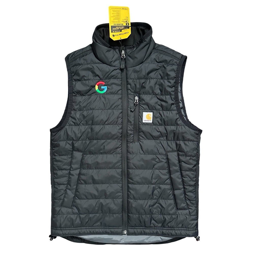 Carhartt Rain Defender Lightweight Insulated Mens Black Vest w Google Logo